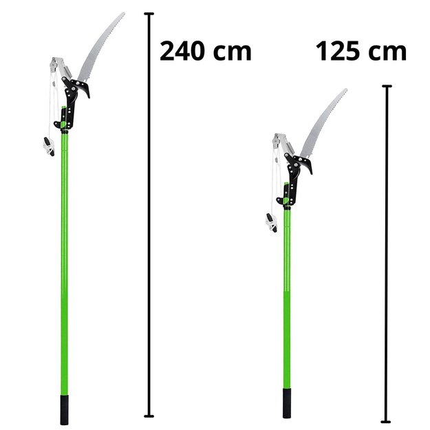 Telescopic Pruning Shears Pruner Branch Saw 2in1 on a Pole 125-240 cm