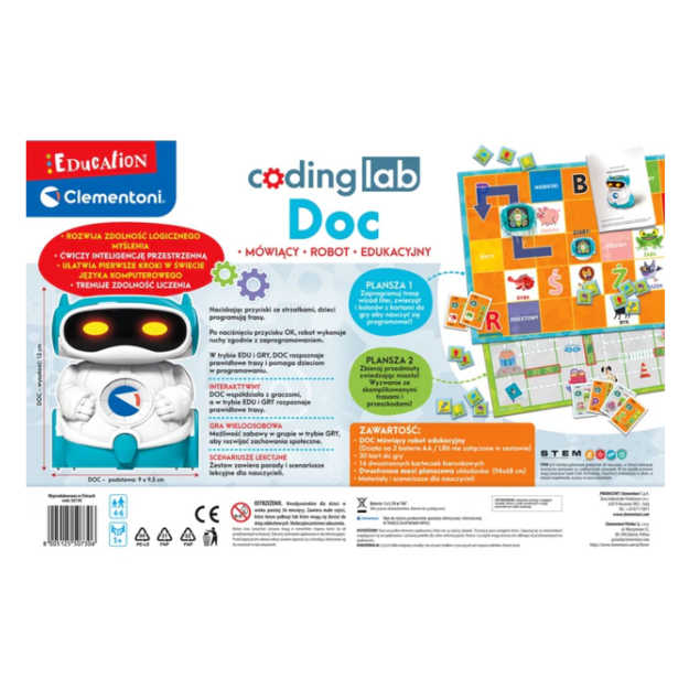 DOC Educational Robot for Kids Polish Language Clementoni 50730