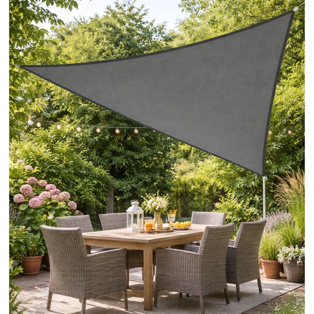 Garden Sun Sail Waterproof Triangle Gray 400x400 cm