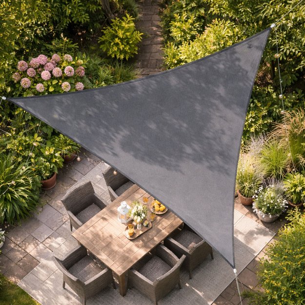 Garden Sun Sail Waterproof Triangle Gray 400x400 cm