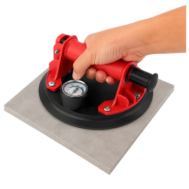 Vacuum Suction Cup for Tiles, Glazes, and Glass with Pressure Gauge 20 cm