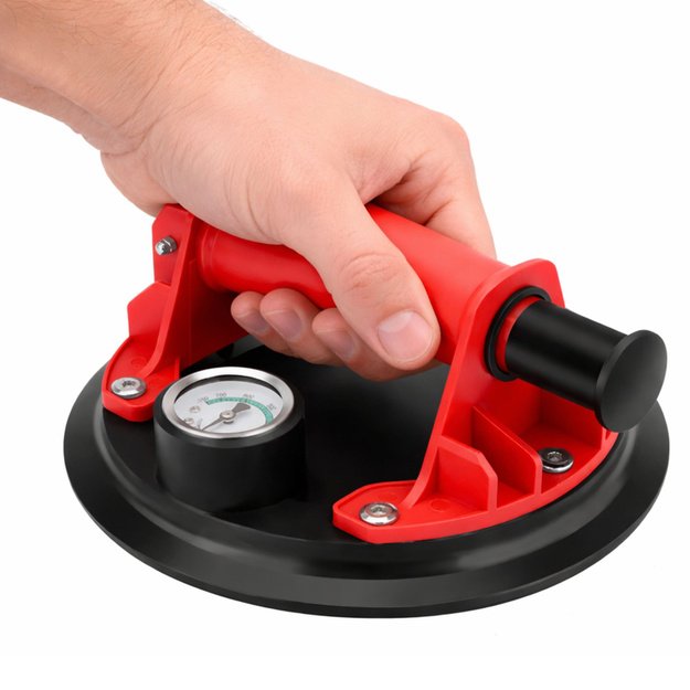 Vacuum Suction Cup for Tiles, Glazes, and Glass with Pressure Gauge 20 cm