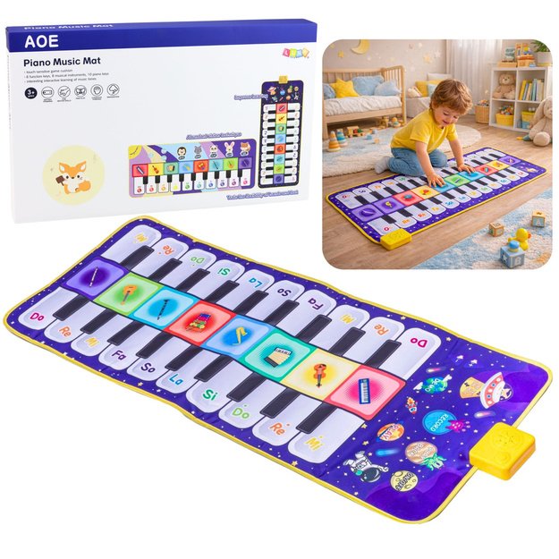 Musical Educational Dance Mat Interactive Piano Space 120 x 48 cm