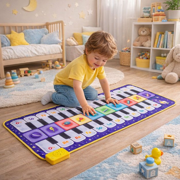 Musical Educational Dance Mat Interactive Piano Space 120 x 48 cm