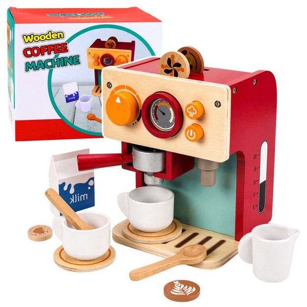 Wooden Coffee Maker Set Small Barista Cups Accessories