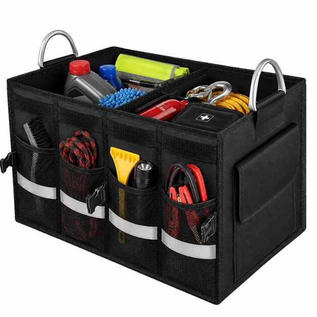 Large Foldable Car Organizer Trunk Bag Black 50L