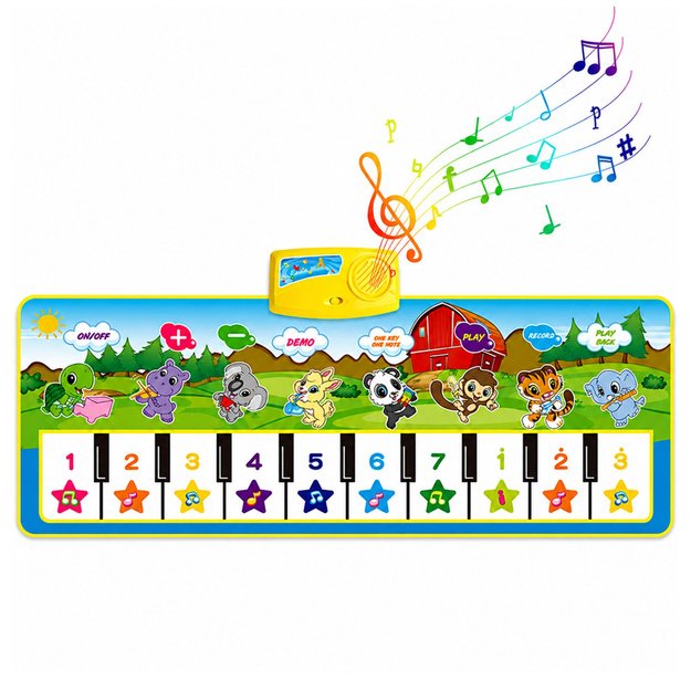 Educational Musical Mat Piano Animals Instrument Sounds 100x36 cm