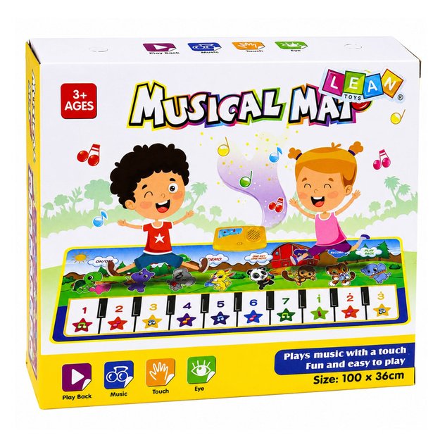 Educational Musical Mat Piano Animals Instrument Sounds 100x36 cm