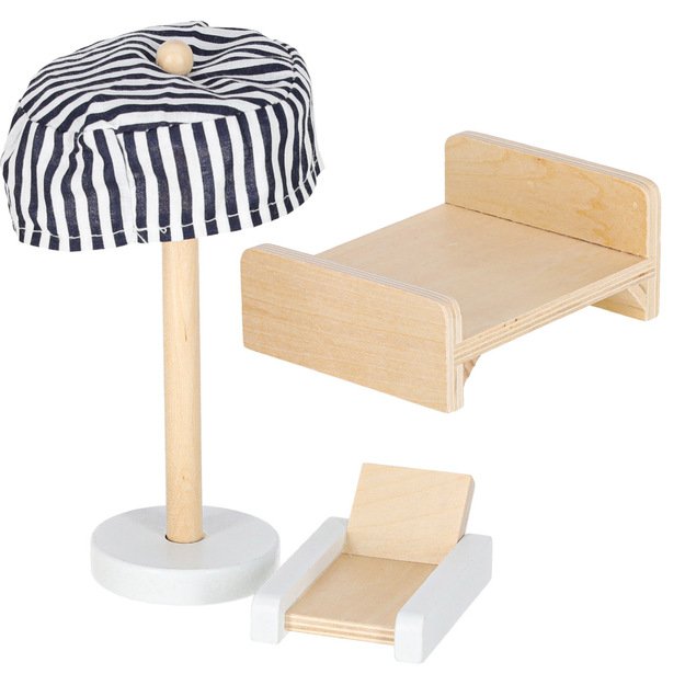 Domek dla lalek drewniany mebelki 78cm r&oacute;ż LED