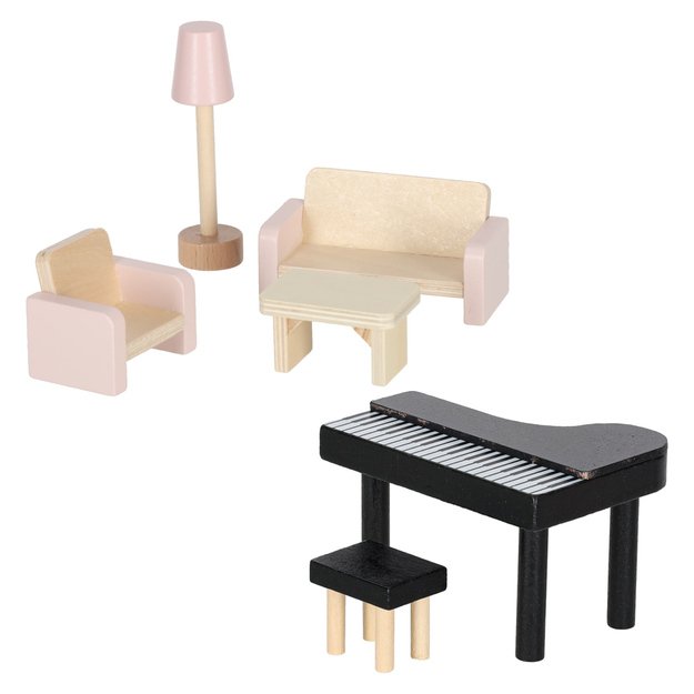 Domek dla lalek drewniany mebelki 78cm r&oacute;ż LED