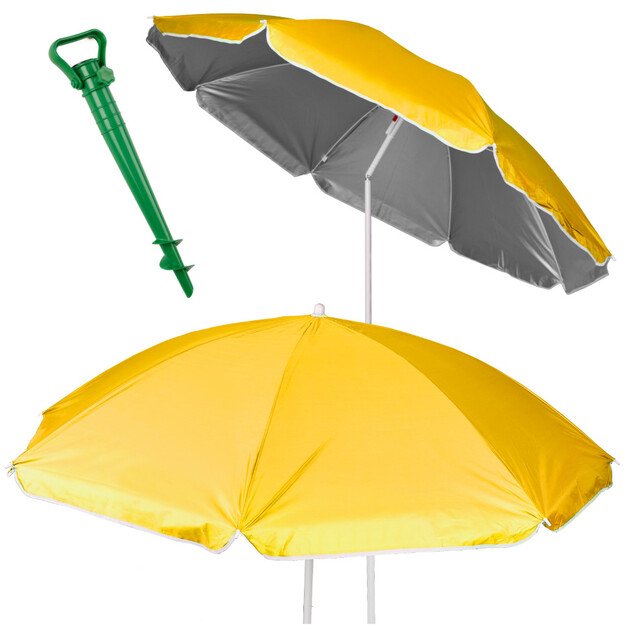 Parasol ogrodowy plażowy regulowany łamany składany UV 150cm ż&oacute;łty
