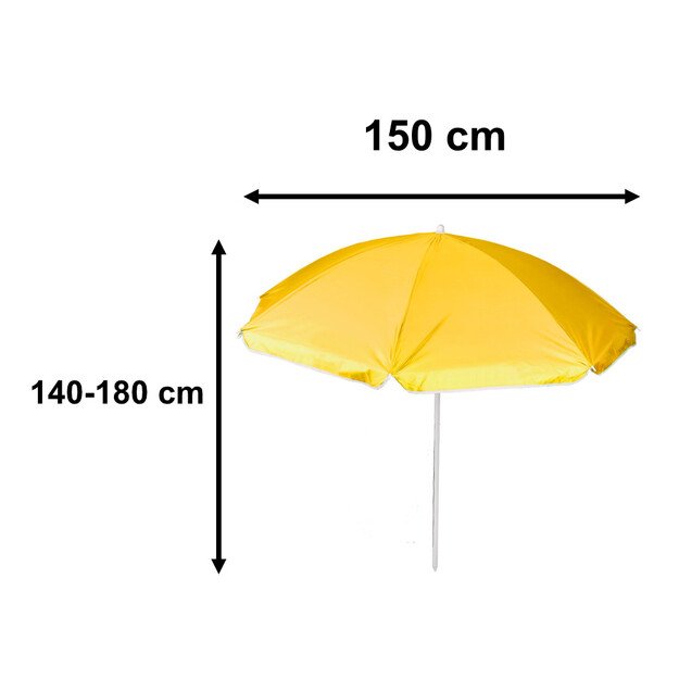 Parasol ogrodowy plażowy regulowany łamany składany UV 150cm ż&oacute;łty