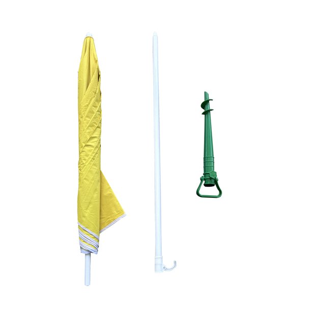 Parasol ogrodowy plażowy regulowany łamany składany UV 150cm ż&oacute;łty