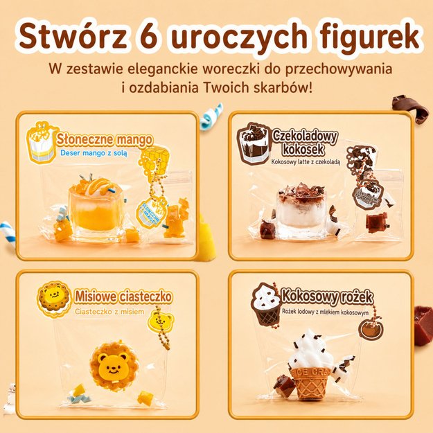 Creative Plastic Kit for Creating Squishy, ​​Decorative Sweets, and Drinks DIY