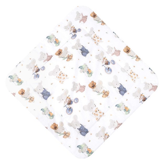 BABY WRAP COTTON MOUSE GREY 75X75