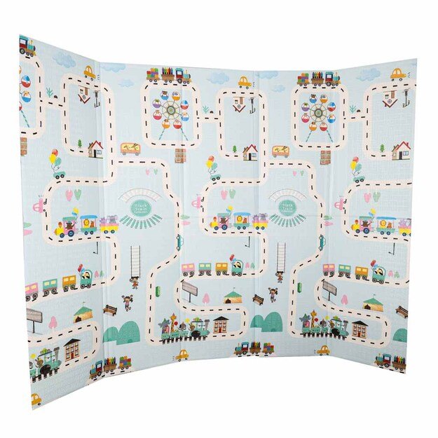 Mata edukacyjna piankowa dwustronna składana 150x200cm balony ulica