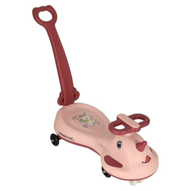 Jeździk grawitacyjny LED Swing FIX S1 skuter z rączką r&oacute;żowy max 65kg