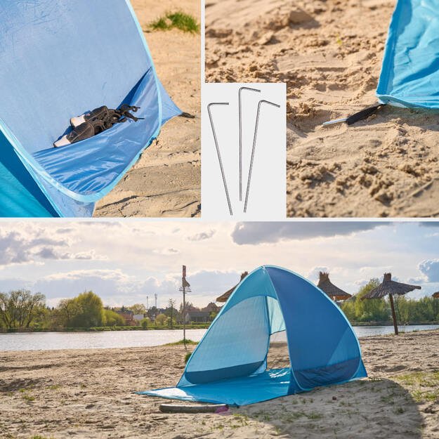Namiot plażowy parawan samorozkładający na plażę ogr&oacute;d ogrodowy POPUP ochronny UV XXL
