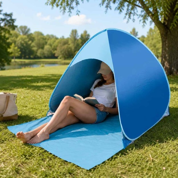 Namiot plażowy parawan samorozkładający na plażę ogr&oacute;d ogrodowy POPUP ochronny UV XXL
