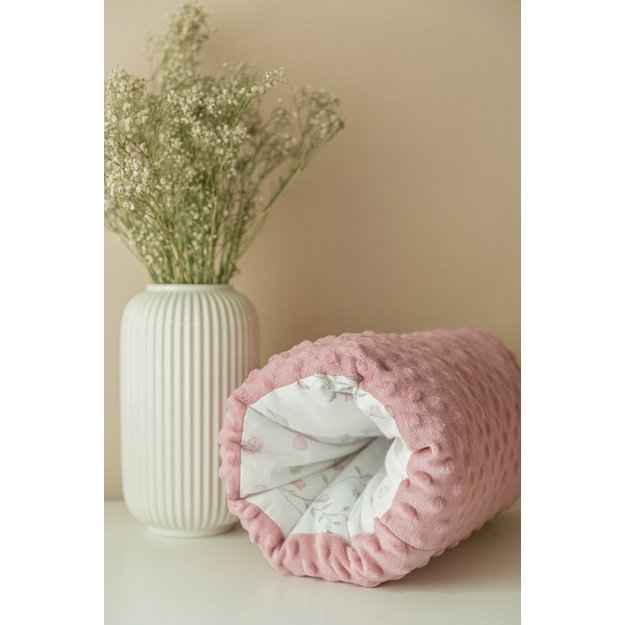 FEEDING MUFF MINKY FLORI DUSTY PINK