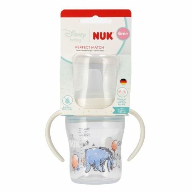 NUK „Perfect Match“ mokomasis buteliukas su snapeliu, 150 ml, „Asiliukas“