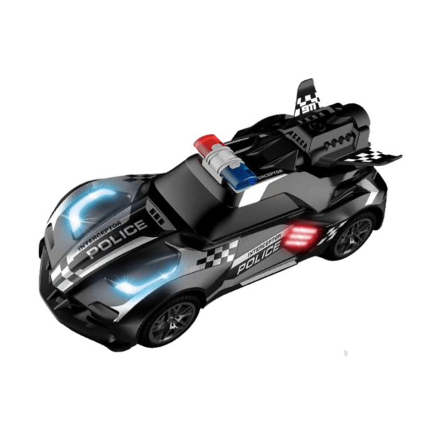 Juodas policijos nuotolinio valdymo R/C sportinis automobilis 3