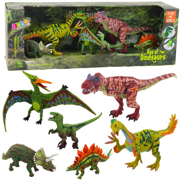 Dinozaurų figūrėlių rinkinys Judančios kojos Burnos 6vnt.