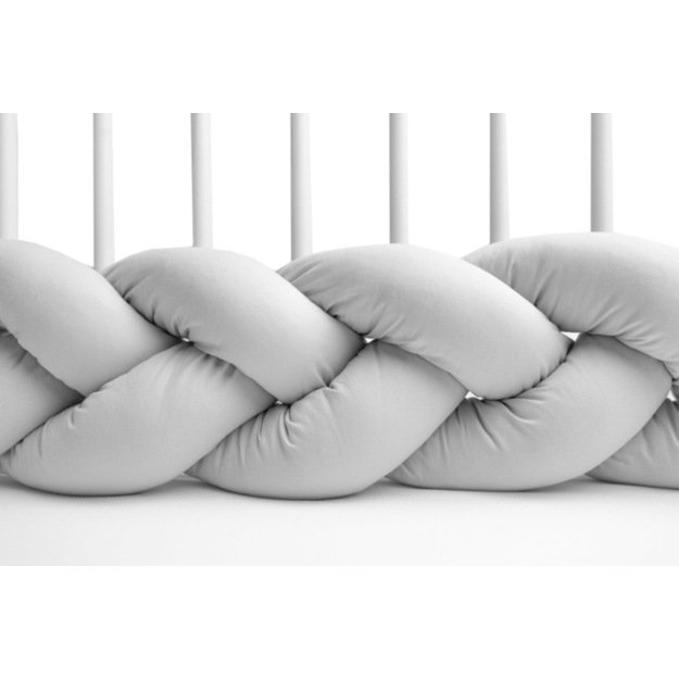 Braided Crib Bumpers 210 cm – smooth grey