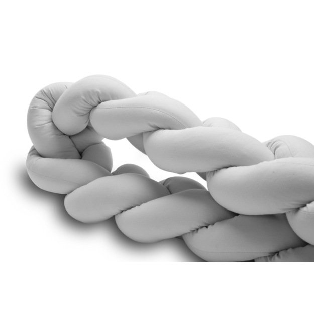 Braided Crib Bumpers 210 cm – smooth grey
