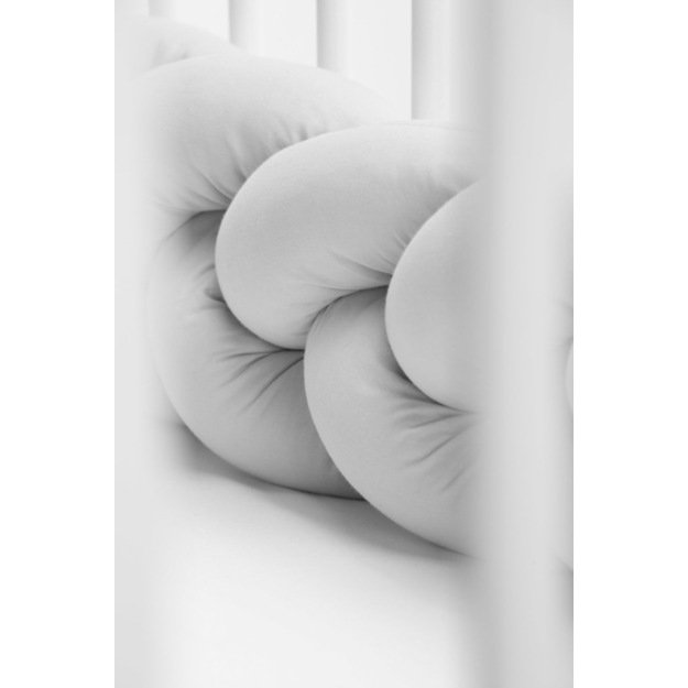 Braided Crib Bumpers 210 cm – smooth grey
