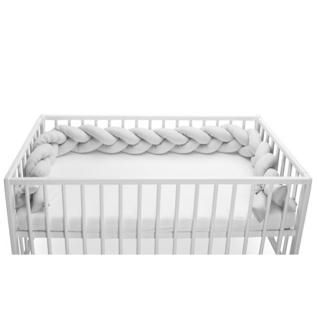 Braided Crib Bumpers 210 cm – smooth grey