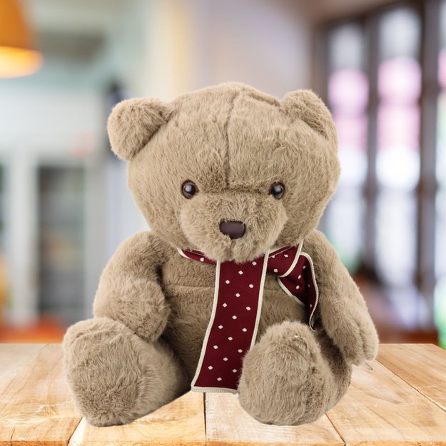 Plush Mascot Cuddly Toy Big Teddy Bear With Scarf Light Brown 45cm 1