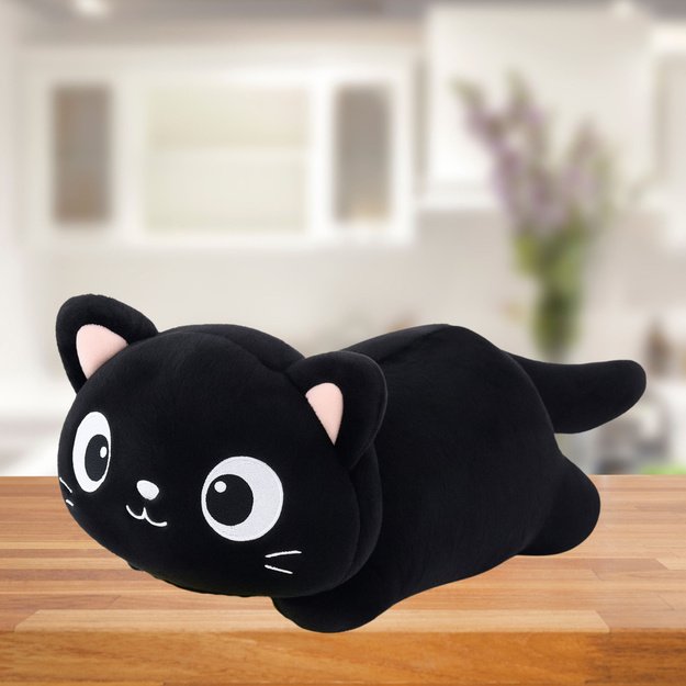 Plush Mascot Cuddly Toy Cat Big Eyes Black 45cm 1