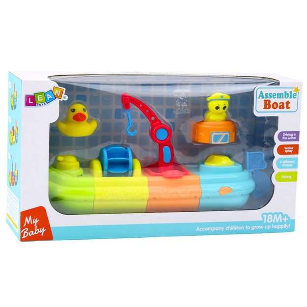 Bath Toy Ship Boat Colorful Crane Hook Duck Turtle 3