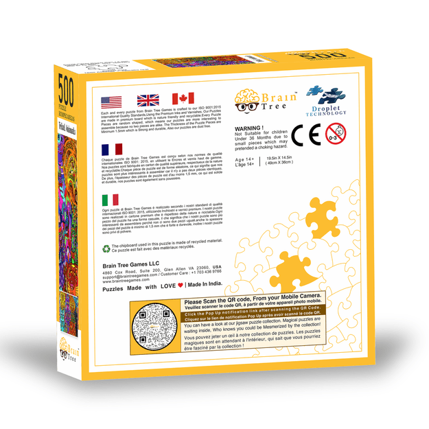 Brain Tree dėlionė, Egzotiniai gyvūnai, 500 det. 1