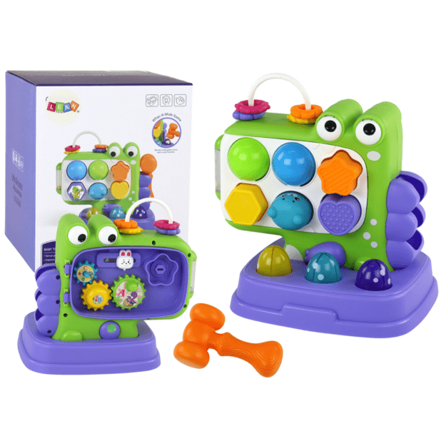 Dinosaur Educational Panel Whack-A-Mole Sorter Game For Children Purple