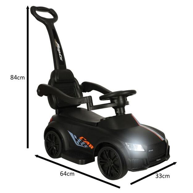 Ride-on car - pusher with sounds and lights, black 5115