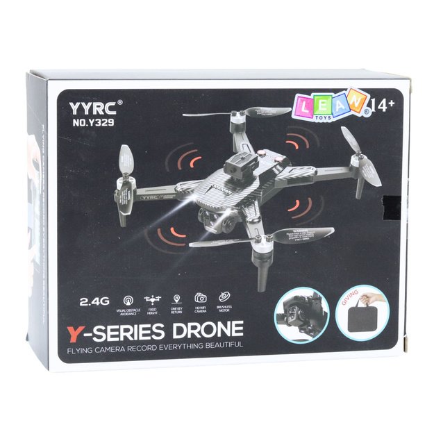 Drone Y329 HD Camera WIFI LED Lights App Black Carbon 4