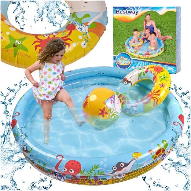 BESTWAY 51124 Baseino kamuolys apskritimo formos baseine 122cm 13
