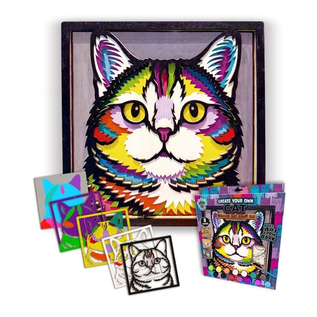 Splat Planet medinis 3D spalvinimo paveikslas, Katė 5