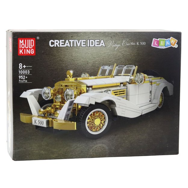 Construction Bricks Vintage Classic Car K500 White and Gold 952 pcs. 2