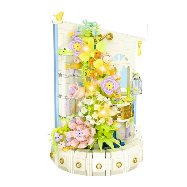 Construction Blocks Floral Composition with LED Light Tower 632 pcs. 1