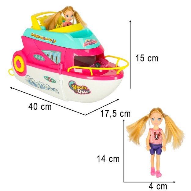 Lėlių valtis vakarėlis jachta išskleidžiama lėlė banglentė 15