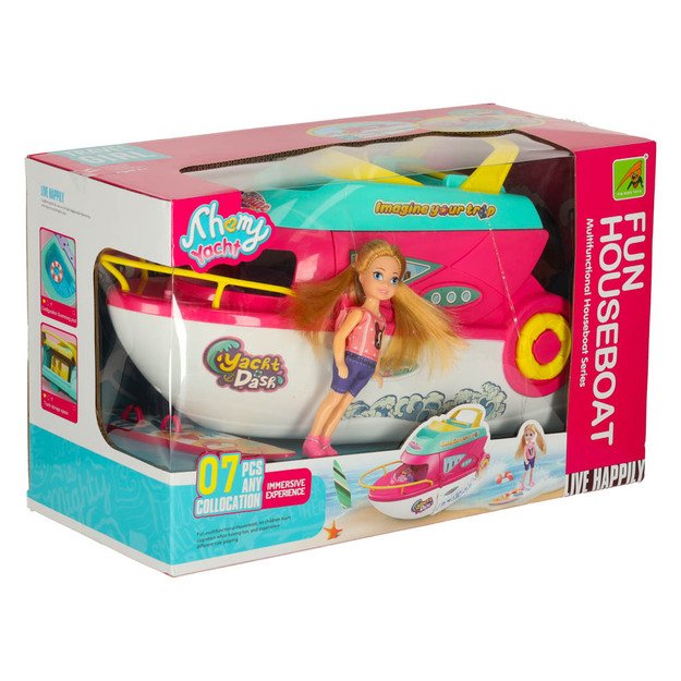 Lėlių valtis vakarėlis jachta išskleidžiama lėlė banglentė 16