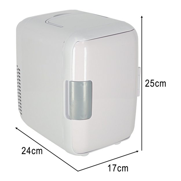 Elektrinis automobilinis mini kelioninis šaldytuvas maistui, kosmetikai, šildymui, šaldymui 2in1, 4L, baltos spalvos 11