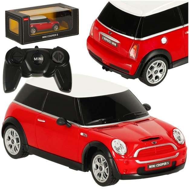Rastar 15000 MINI Cooper S 1:24 raudonas nuotolinio valdymo automobilis