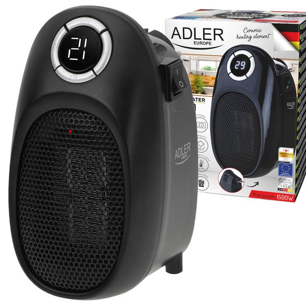  Adler AD 7726 Easy heater  elektrinis šildytuvas su ventiliatoriumi 1500W