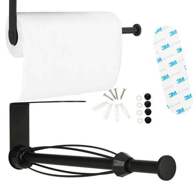 Kitchen paper towel holder with hanger