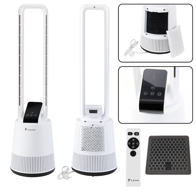 Bladeless Floor Fan Oscillation Timer LCD Display REMOTE CONTROL