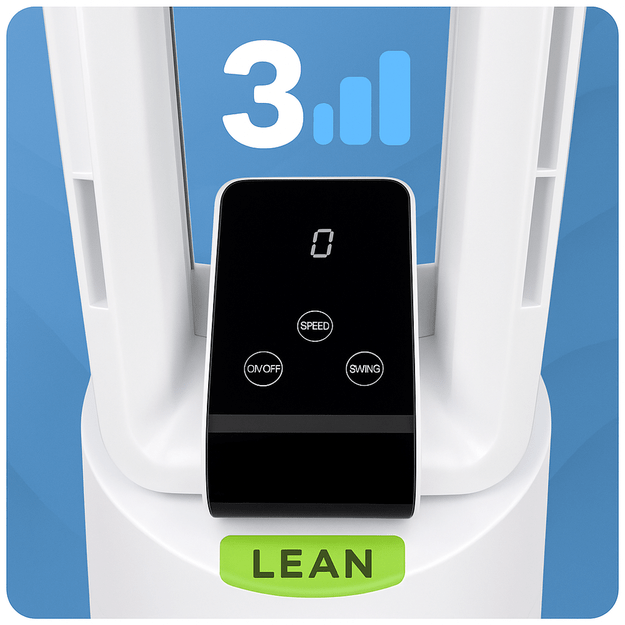 Bladeless Floor Fan Oscillation Timer LCD Display REMOTE CONTROL 3